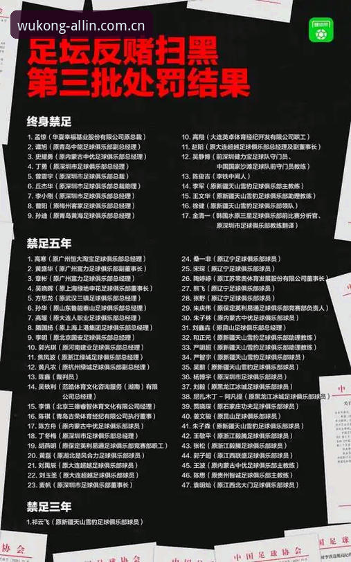中国足球第三批禁足名单深度解读指南——悟空体育带你透视行业整顿全景